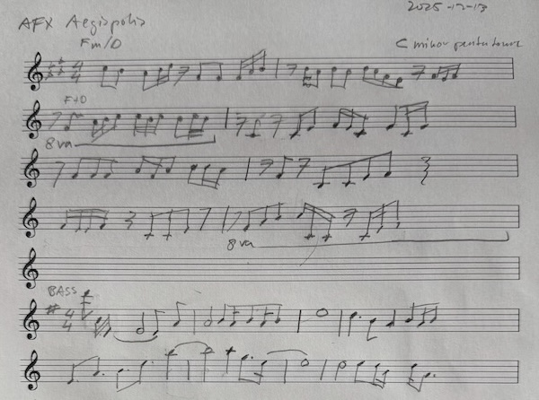 Partially incorrect notes of Ageispolis melodies